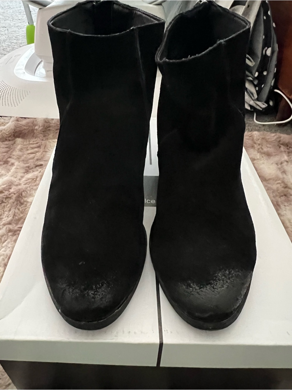 Dolce Vita Kat Black Suede Ankle Boots Zip Zipper Women’s US 7.5